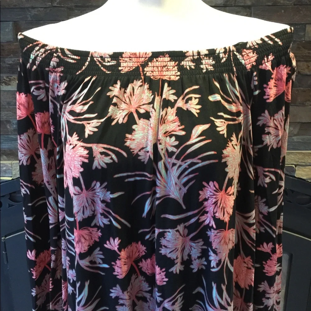 Express Floral Off-Shoulder Mini Dress - Picture 2 of 4